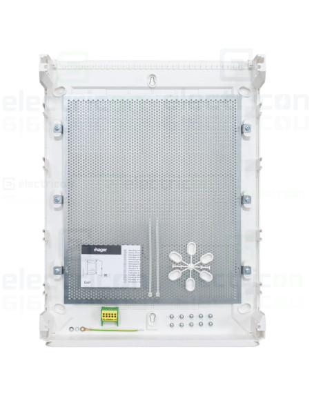Tablou multimedia, aparent, 54 module (3x18), ușă albă, IP30, Golf, Hager, VS318PZF  