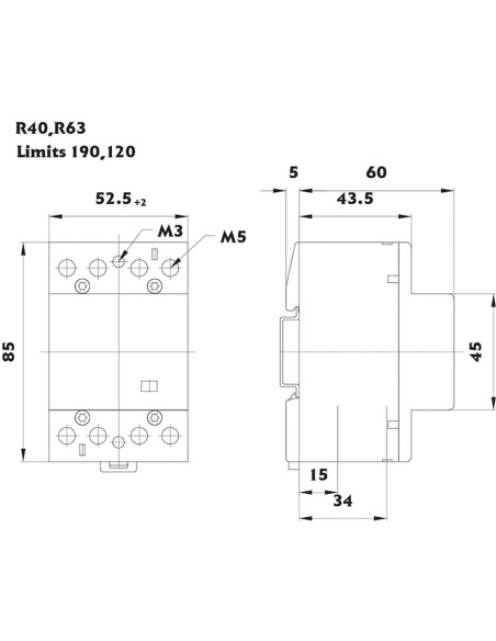 Contactor modulat R 63-04 230V