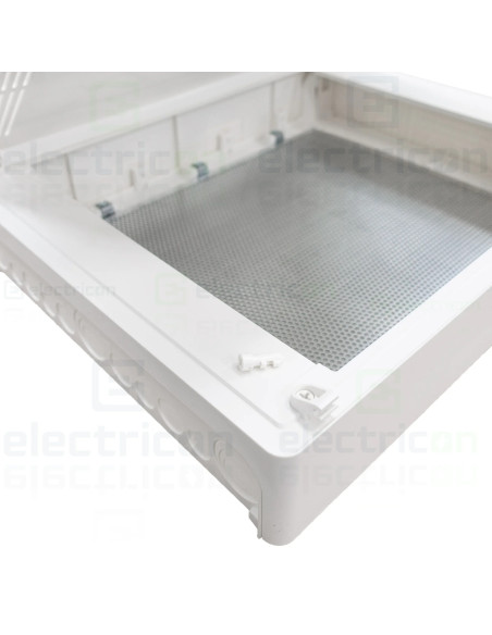 Tablou multimedia, aparent, 54 module (3x18), ușă albă, IP30, Golf, Hager, VS318PZF  