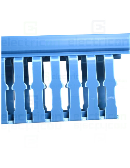 Canal cablu pieptene, BA7, 60x40mm, cu capac PVC, albastru , Hager, BA760040BL