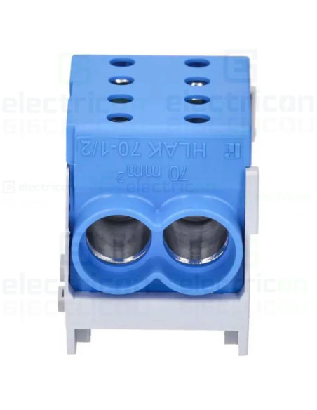 Clema de derivatie, 1P, fixare pe sina DIN, 10-70mm², albastru, Hager, KH70B