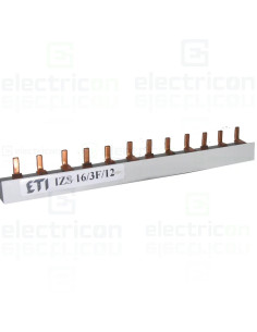 Bareta alimentare (busbar), 3P, tip pin, 12 module, 100A, IZS16, ETI, 002921112