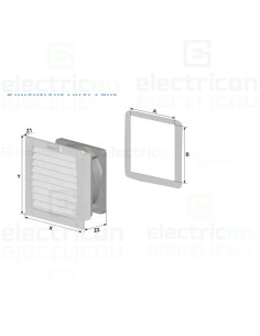 Ventilator cu filtru IP54, 230VAC, 61mc/h, 145x145x70mm, Schrack, IUKNF2523A 2