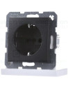 Priză schuko, 250 VAC, 16A, antracit, mat, Berker B.3/B.7, Hager, 47431606