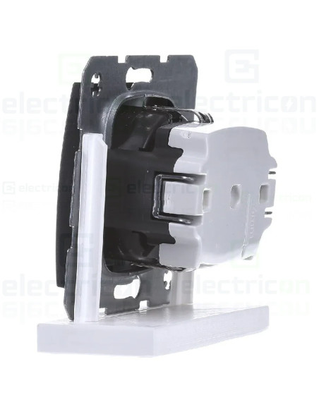 Priză schuko, 250 VAC, 16A, antracit, mat, Berker B.3/B.7, Hager, 47431606