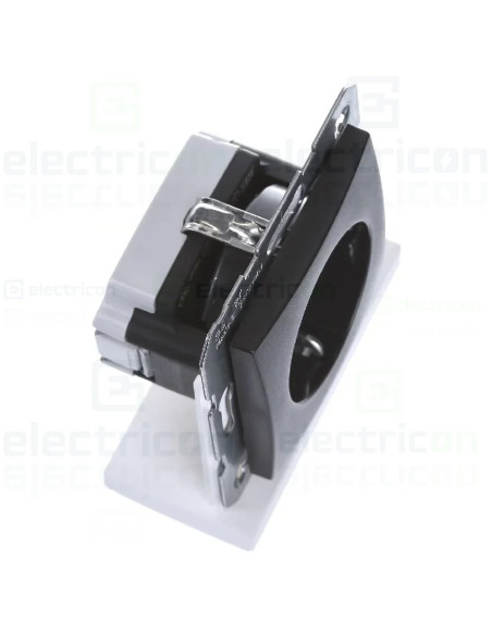 Priză schuko, 250 VAC, 16A, antracit, mat, Berker B.3/B.7, Hager, 47431606