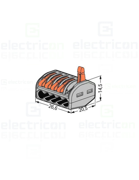 Clema de legatură pentru fir lițat, 5x0.08-4 mm², Wago, 222-415
