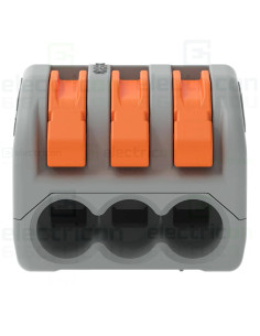 Clema de legatură pentru fir lițat, 3x0.08-4 mm², Wago, 222-413 2