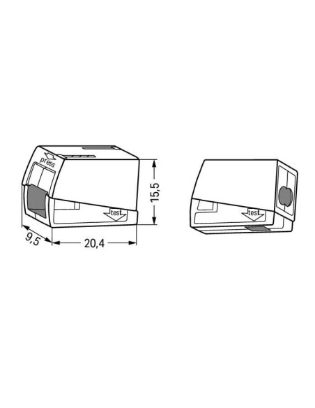 Conector Wago pt iluminat, cu 3 conductori