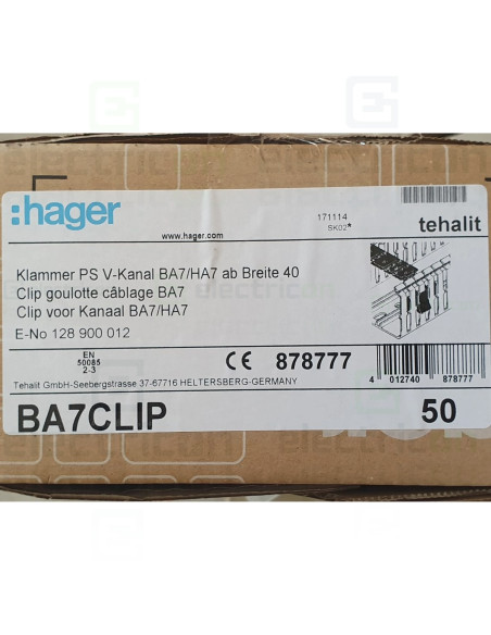 Clema din polistiren pentru prindere cablu, accesoriu pentru canal , 40 mm, Hager, BA7CLIP