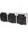 Priza triplă 2P+E, cu capac transparent, montaj aplicat, alb, IP54, ETI, 004668024