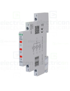 Indicator LED modular roșu Slim trifazic 230 V LK‑703R