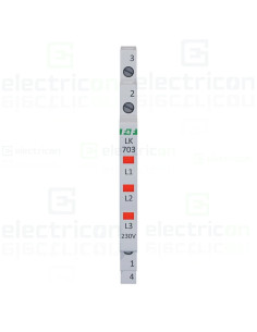 Indicator LED modular roșu Slim trifazic 230 V LK‑703R 2