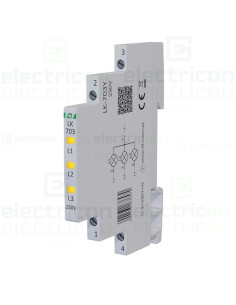 Indicator LED modular galben Slim trifazic 230 V LK‑703Y