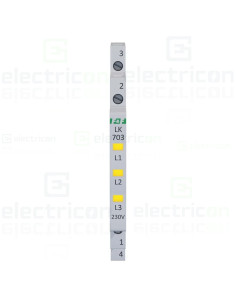 Indicator LED modular galben Slim trifazic 230 V LK‑703Y 2
