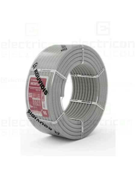 Copex tub protecție flexibil, gri, rola 50 metri, 25mm, 750N, MEDIFLEX IAS, Kouvidis, 2002925