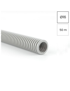Copex tub protecție flexibil, gri, 16mm, 1250N, rola 50 metri, Conflex HF IAS, Kouvidis, 2004016