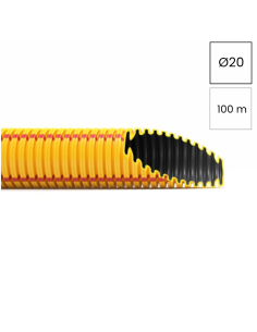 Copex tub protecție flexibil galben, protectie electromagnetica pentru cabluri electrice,  rola 100 metri, 20mm, 320N, Kouvidis