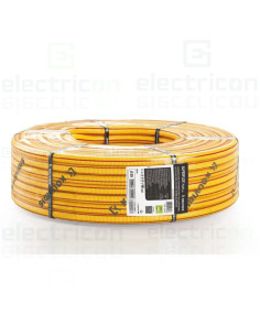 Copex tub protecție flexibil galben, protectie electromagnetica pentru cabluri electrice,  rola 100 metri, 20mm, 320N, Kouvidis 2
