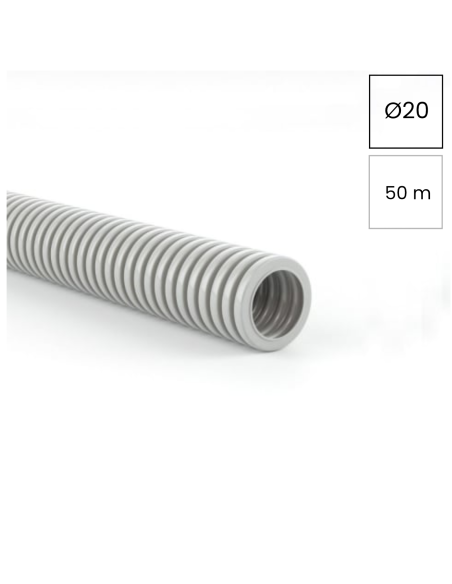 Copex tub protecție flexibil, rola 50m, gri, 20mm, 1250N, Conflex HF IAS, Kouvidis, 2004020