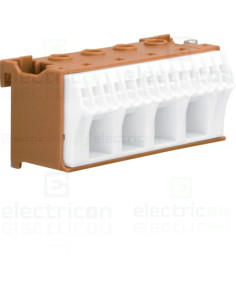 Bara QuickConnect 18 puncte de conexiune, maro, latime 75mm, Hager, KN18P