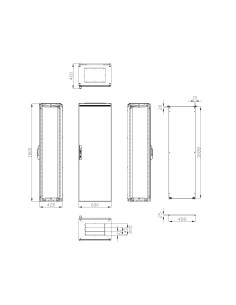 Dulap compact cu o uşă, 1800x600x400mm, RAL 7035 IP65, Schrack, KT186040 2
