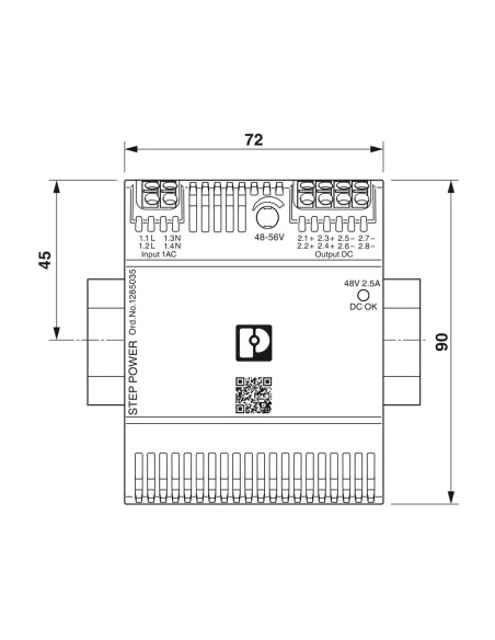 Sursa de alimentare pe șină DIN, 48V-56V DC/ 2.5A , 120W, STEP3-PS/1AC/48DC/2.5/PT, Phoenix Contact, 1285035