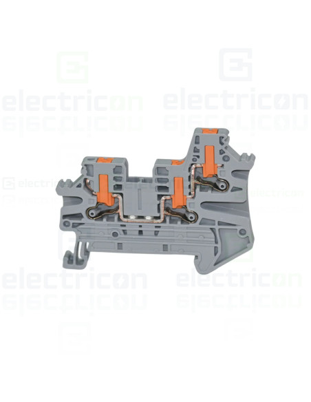 Clemă șir de trecere, 3 conexiuni, 2,5 mm², gri, PTV 2,5 TWIN, Phoenix Contact, 1078966