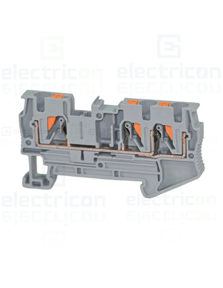 Clema șir, de trecere, 3 conexiuni, 4 mm²,gri, PT 4-TWIN, Phoenix Contact, 3211771