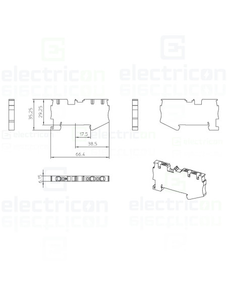 Clema șir, de trecere, 3 conexiuni, 4 mm²,gri, PT 4-TWIN, Phoenix Contact, 3211771