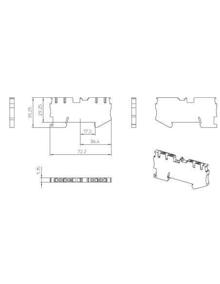 Clema șir, de trecere, 4 conexiuni, 0,14-4 mm²,albastru, PT 2,5-QUATTRO-BU, Phoenix Contact, 3209581