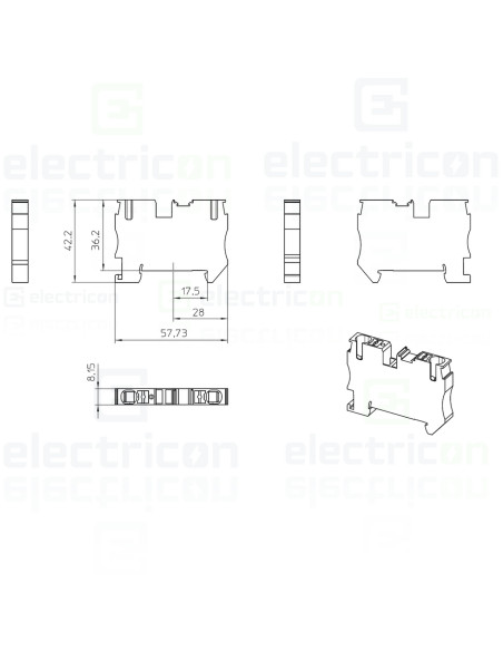 Clemă șir de trecere, 2 conexiuni, 6 mm², PT 6 BU, Phoenix Contact, 3211819