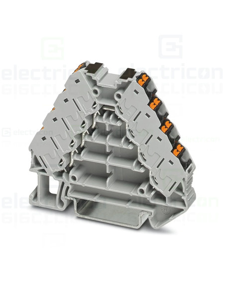 Clemă șir cu 4 etaje, 16 conexiuni, 0,14 - 2,5 mm², gri, PTRV 4-PV/BK, Phoenix Contact, 3270125