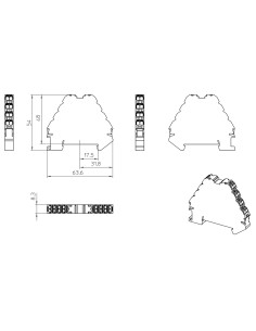 Clemă șir cu 4 etaje, 16 conexiuni, 0,14 - 2,5 mm², gri, PTRV 4-PV/BK, Phoenix Contact, 3270125 2