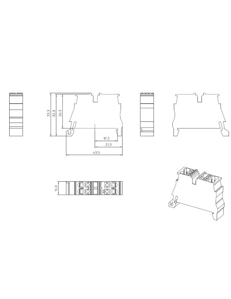 Clemă șir, mini format, 4 conexiuni, 2,5 mm². gri MPTD 2,5-NS 35, Phoenix Contact, 1429438