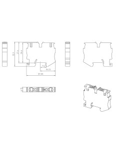 Clemă șir,de trecere,2 conexiuni, 4 mm². albastru, MPT 4 BU, Phoenix Contact, 3249001 2