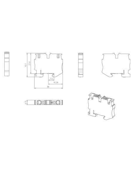 Clemă șir,de trecere,2 conexiuni, 4 mm². verde-galben, MPT 4 PE, Phoenix Contact, 3249002