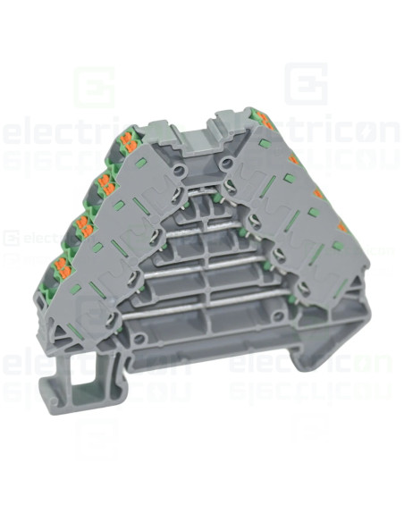 Clemă șir cu 4 etaje, 16 conexiuni, 0,14 - 2,5 mm², verde, PTRV 4/GN, Phoenix Contact, 3270122