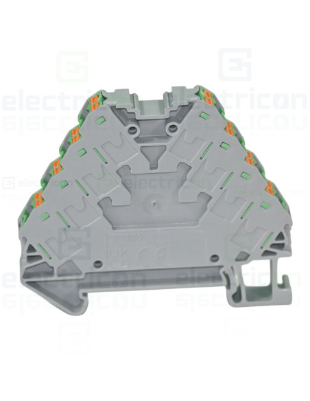 Clemă șir cu 4 etaje, 16 conexiuni, 0,14 - 2,5 mm², verde, PTRV 4/GN, Phoenix Contact, 3270122