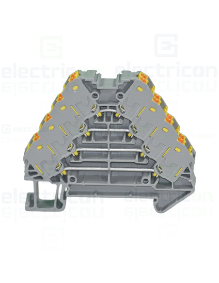 Clemă șir cu 4 etaje, 16 conexiuni, 0,14 - 2,5 mm², galben, PTRV 4/YE, Phoenix Contact, 3270123