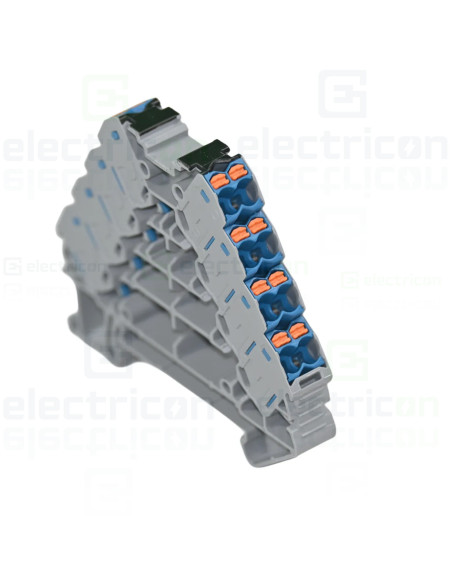 Clemă șir cu 4 etaje, 16 conexiuni, 0,14 - 2,5 mm², albastru, PTRV 4-PV/BU, Phoenix Contact, 3270247