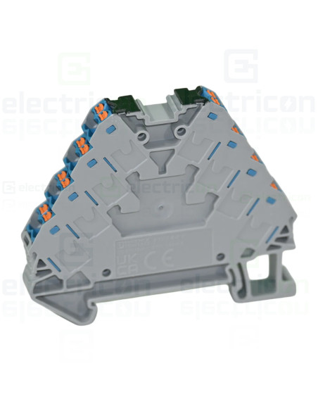 Clemă șir cu 4 etaje, 16 conexiuni, 0,14 - 2,5 mm², albastru, PTRV 4-PV/BU, Phoenix Contact, 3270247