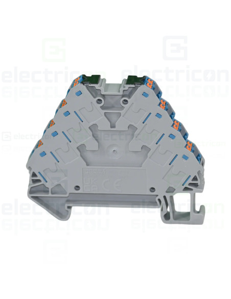 Clemă șir cu 4 etaje, 16 conexiuni, 0,14 - 2,5 mm², albastru, PTRV 4-PV/BU, Phoenix Contact, 3270247