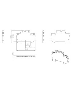 Clema șir, cu 2 etaje, 4 conexiuni, 2,5 mm²,albastru, PTTB 2,5-PV BU, Phoenix Contact, 3000715 2