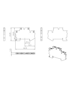 Clema șir, cu 2 etaje, 4 conexiuni, 2,5 mm²,negru, PTTB 2,5-BK, Phoenix Contact, 1467082 2