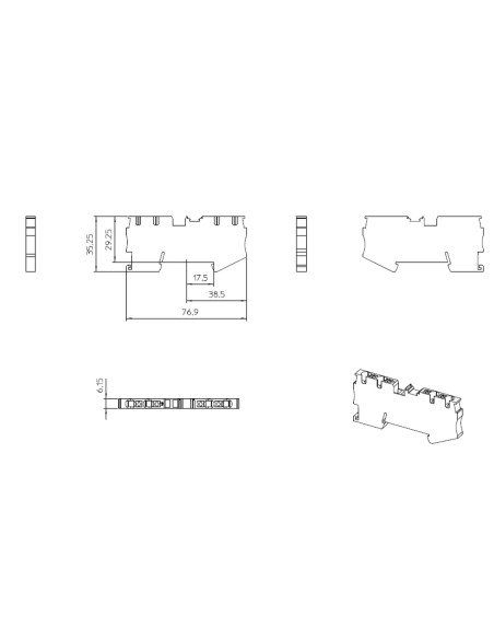 Clema șir, de trecere, 4 conexiuni, 4 mm²,negru, PT 4-QUATTRO BK, Phoenix Contact, 1674245