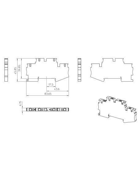 Clema șir, cu 2 etaje, 4 conexiuni, 4 mm²,albastru, PTTB 4-BU, Phoenix Contact, 3211827