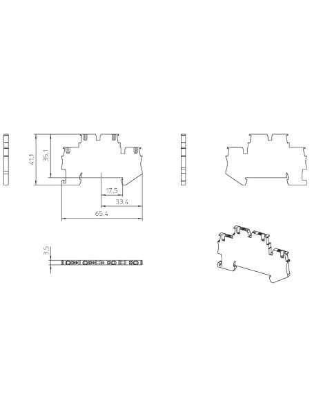Clema șir, cu 2 etaje, 4 conexiuni, 0,14 - 1,5 mm², albastru, PTTB 1,5/S-PV BU, Phoenix Contact, 1674252