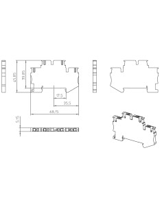 Clema șir, cu 2 etaje, 4 conexiuni, 2,5 mm²,maro, PTTB 2,5 BN, Phoenix Contact, 1459420 2