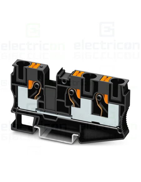 Clema șir, de trecere, 3 conexiuni, 10 mm²,negru, PT 10 TWIN BK, Phoenix Contact, 1375410
